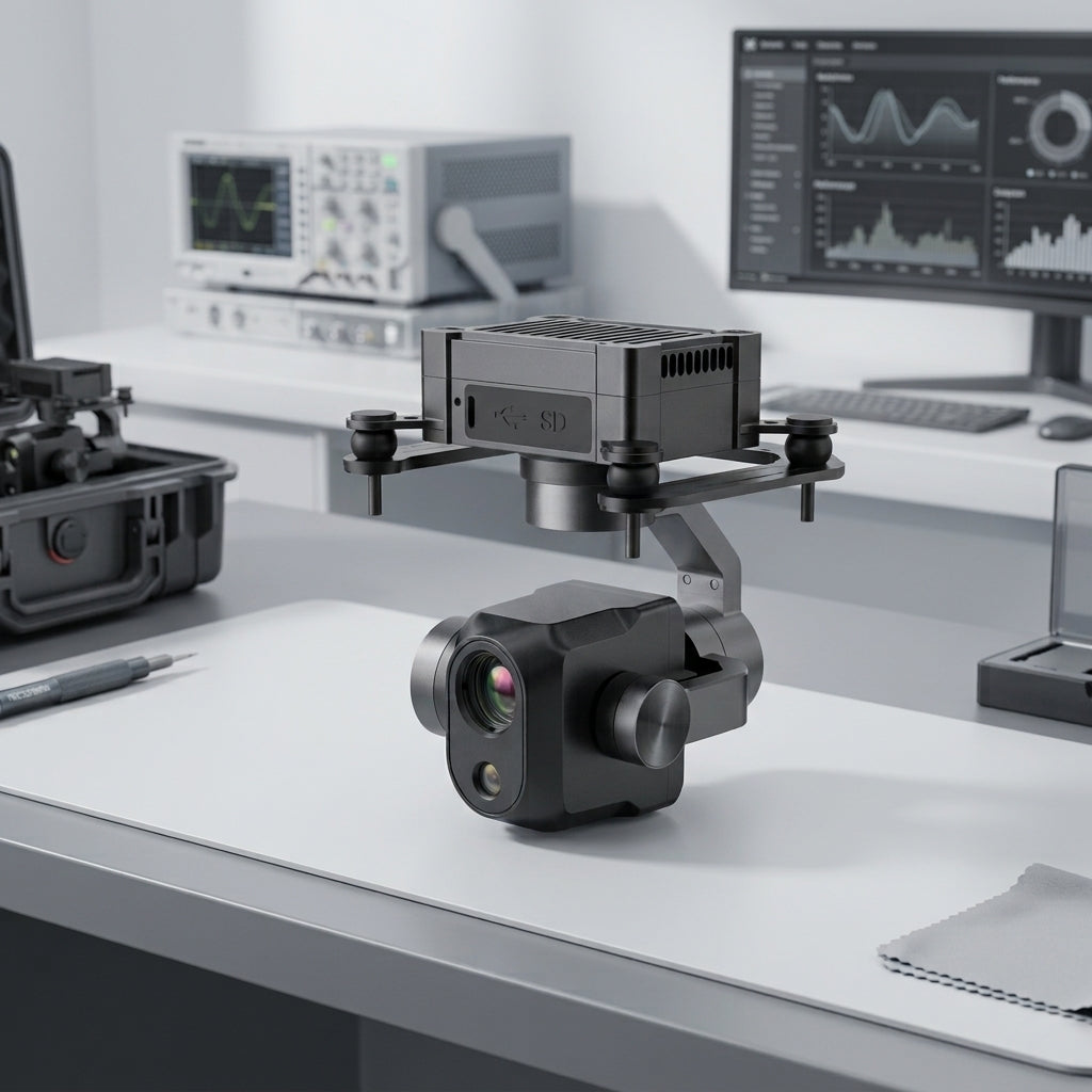 WAVA D64TR dual-sensor drone gimbal with 64MP RGB camera and FLIR Boson+ 640 thermal camera