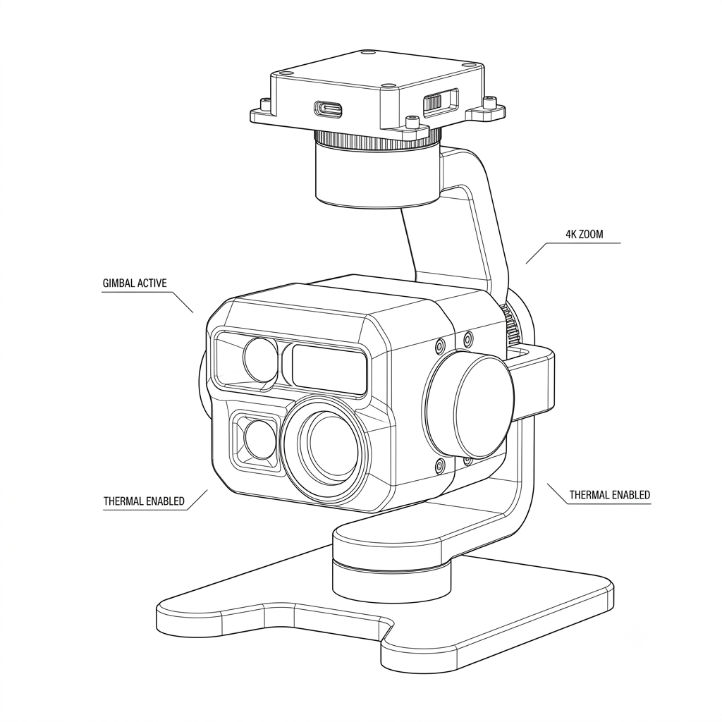 WAVA CML1 Drone Gimbal, AI RGB + Thermal Camera 