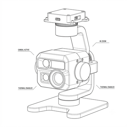 WAVA CML1 Drone Gimbal, AI RGB + Thermal Camera 