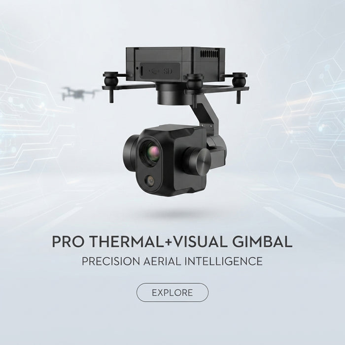 WAVA D64TR Drone Gimbal, AI RGB + Thermal Gimbal Camera 