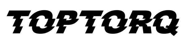 Black 'TOPTORQ' logo on a white background