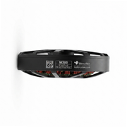 A black circular electronic component or fan-like device with visible internal copper windings and printed labels reading M200, SilenceTech, and toptechstore.com, shown against a plain white background.
