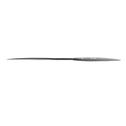 Long, thin object with a speckled pattern on a white background