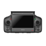 A Wavo handheld flight controller or telemetry device in dark gray, featuring a large black screen, dual analog sticks, and various control buttons on both sides, shown against a plain white background.